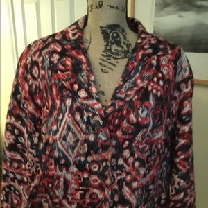 Red and black jacket with lots of attitude!